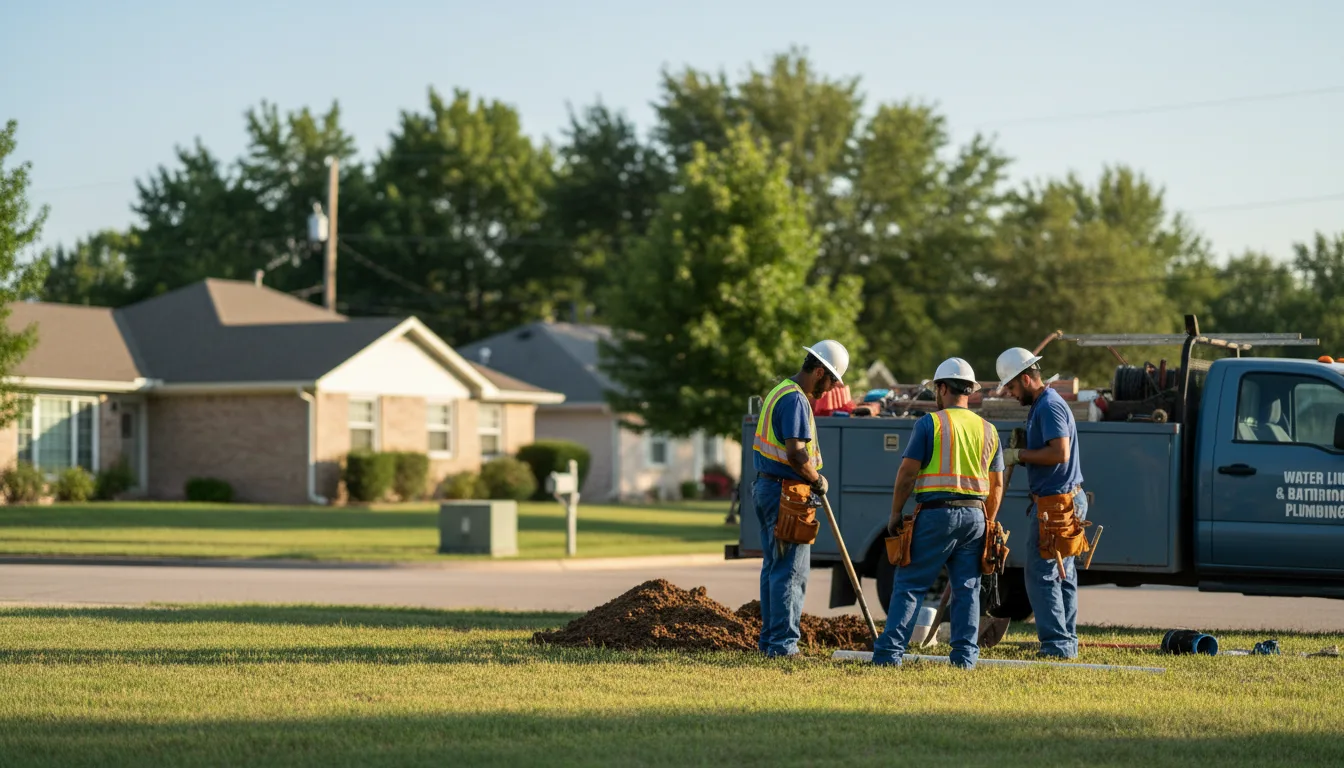 Residential water line and bathroom plumbing service in Dorchester, IA